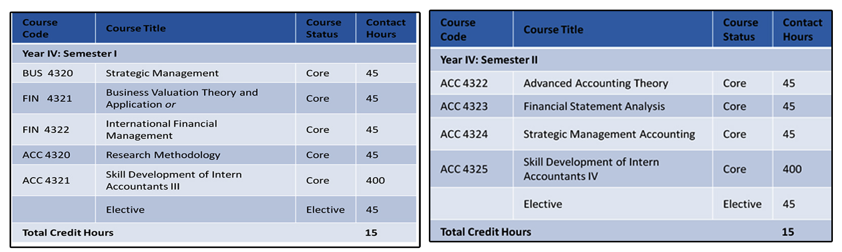 Fourth Year -Accounting Specialization