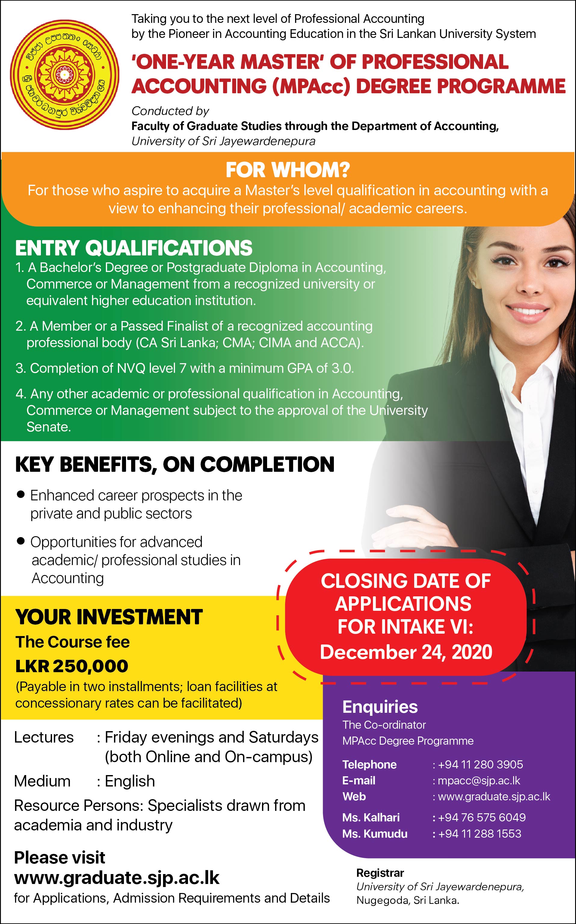 Master of Professional Accounting (MPAcc) Department of Accounting