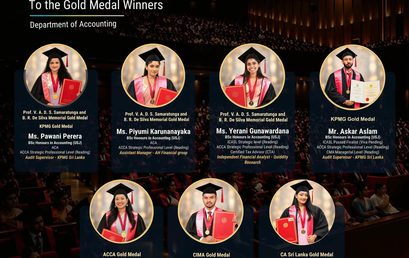 Gold Medal Winners at the 52nd Convocation of the University of Sri Jayewardenepura
