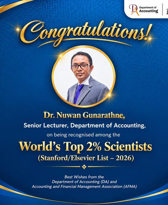 Congratulations to Dr. Nuwan Gunarathne on Being Recognized Among the World’s Top 2% Scientists.
