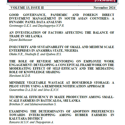 Sri Lankan Journal of Business Economics VOLUME 13 (ISSUE 2) – 2024