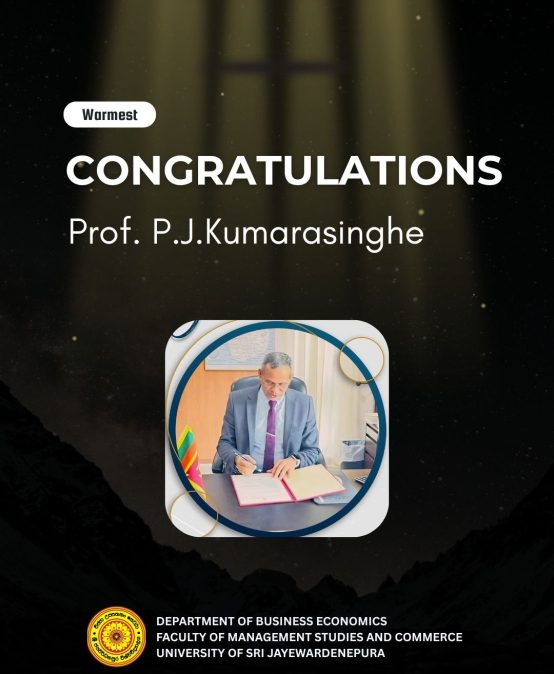 Congratulations to Prof. P. Janak Kumarasinghe