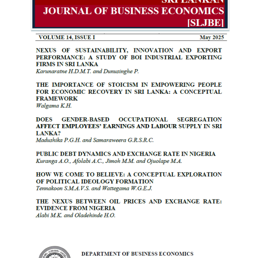Sri Lankan Journal of Business Economics VOLUME 14 (ISSUE 1) – 2025