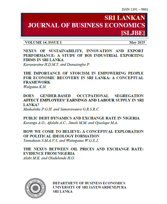 Sri Lankan Journal of Business Economics VOLUME 14 (ISSUE 1) – 2025