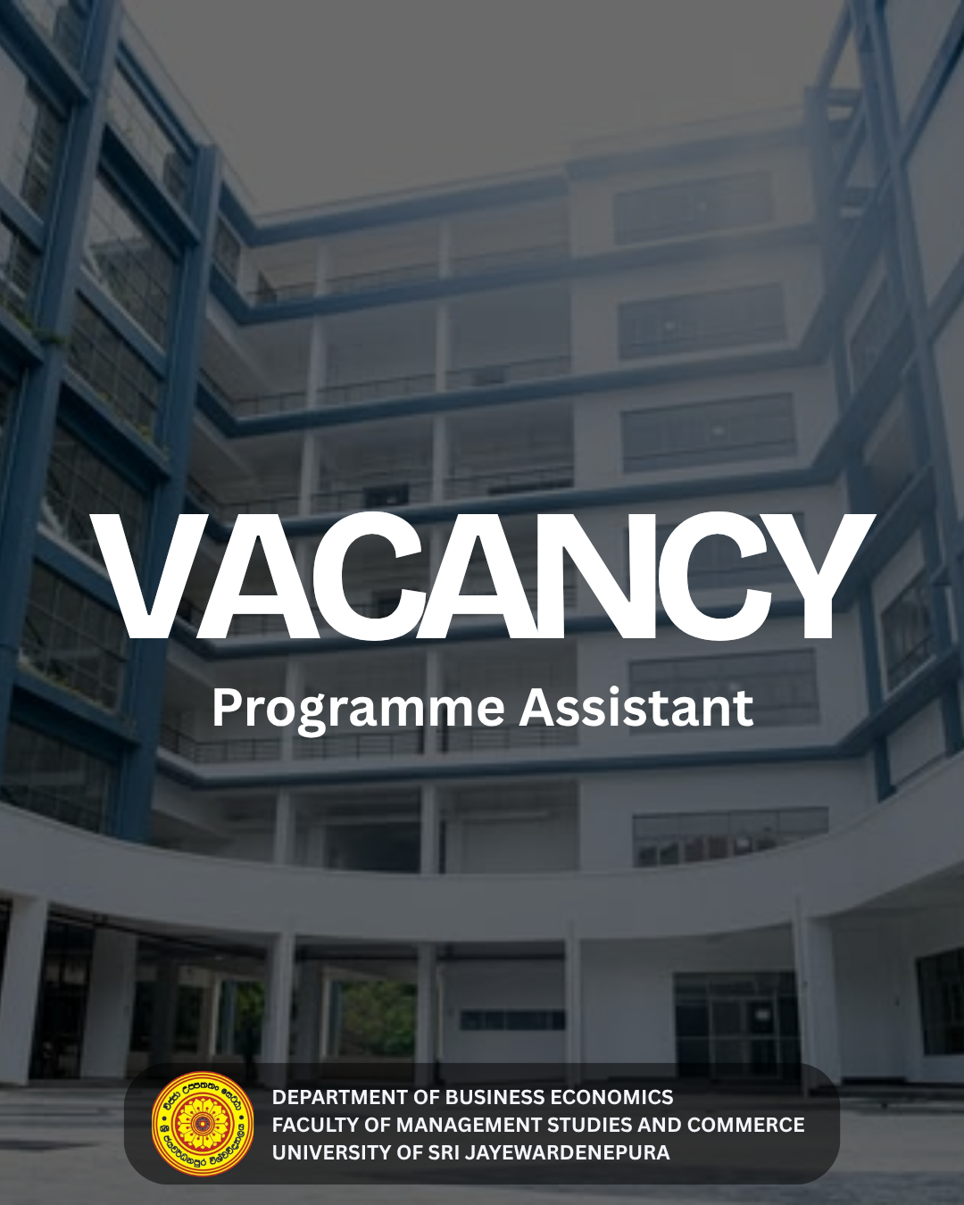 Vacancy: Program Assistant