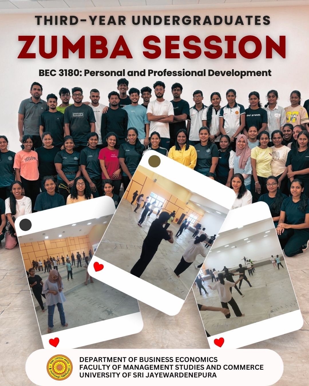 Zumba Session Conducted for BEC 3180: Personal and Professional Development