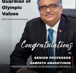 Senior Professor Sampath Amaratunge Receives International Distinction for Promoting Ethical Leadership in Higher Education
