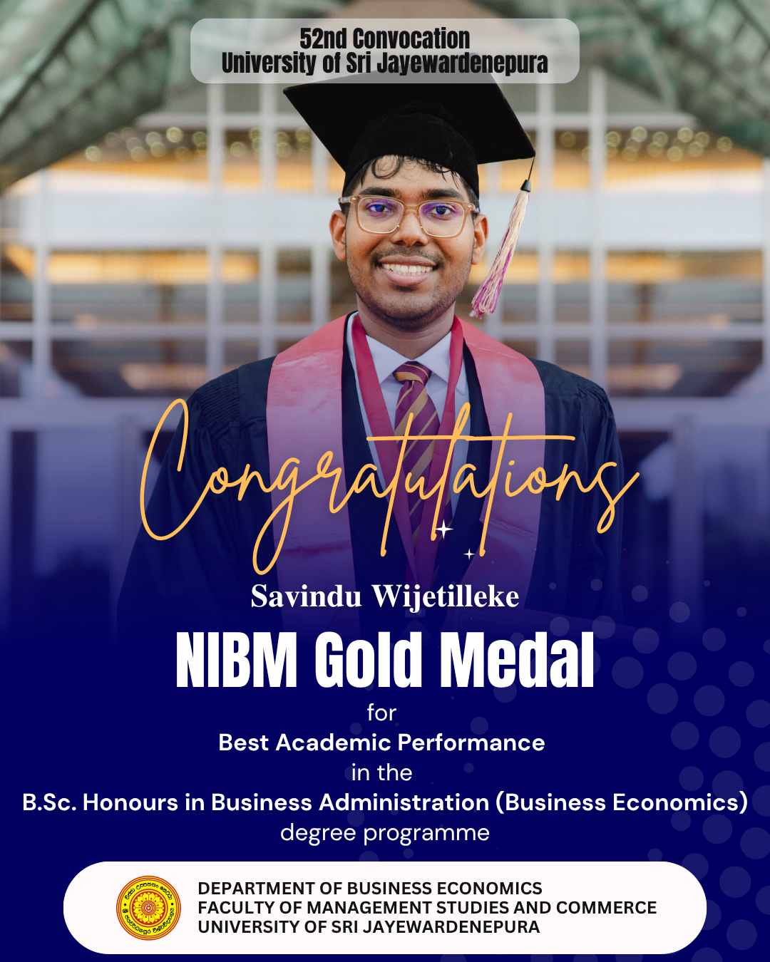 Graduate Testimonial: Savindu Wijetilleke