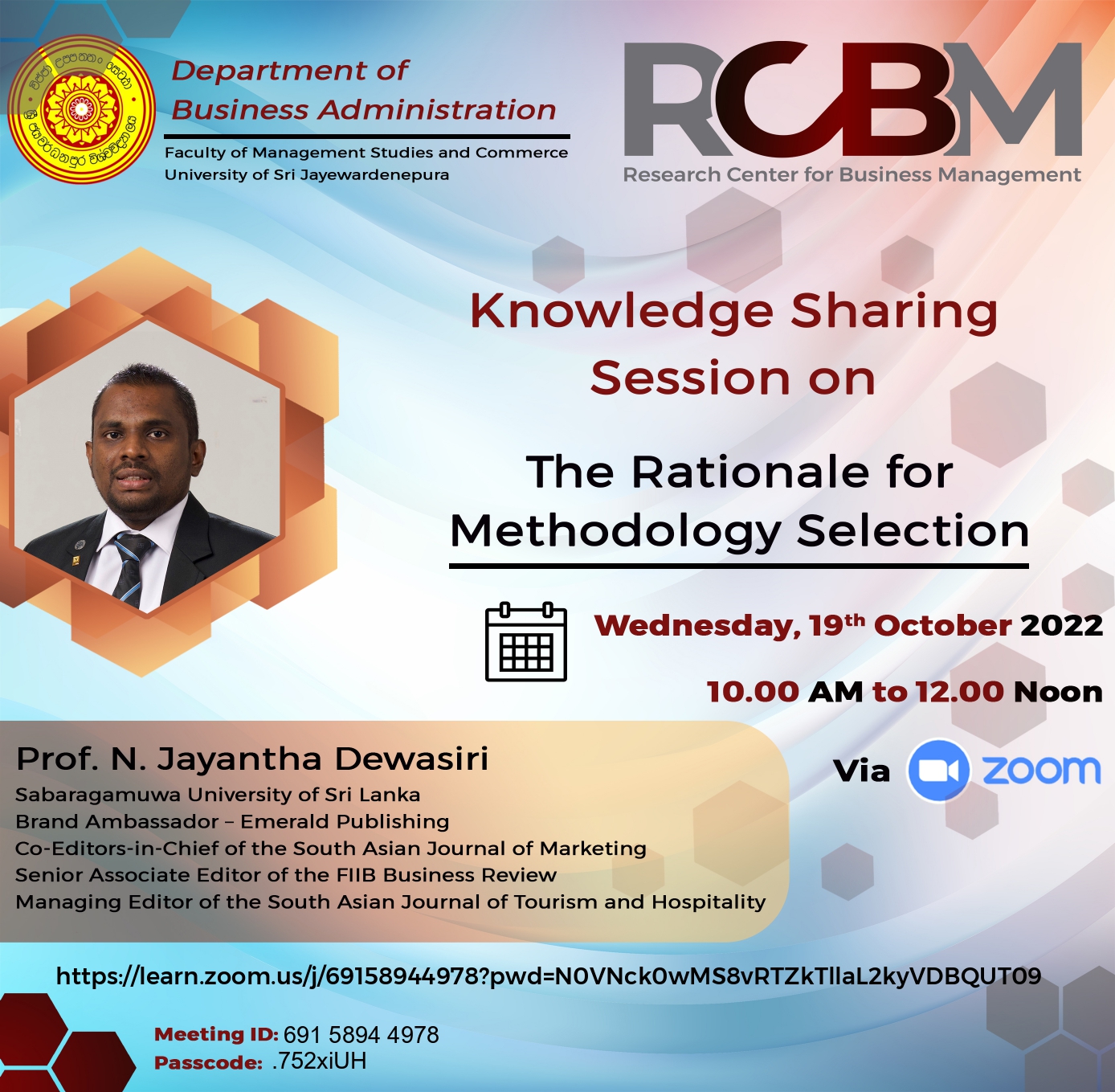 RCBM – Knowledge Sharing Session 03 RCBM – Knowledge Sharing Session 03