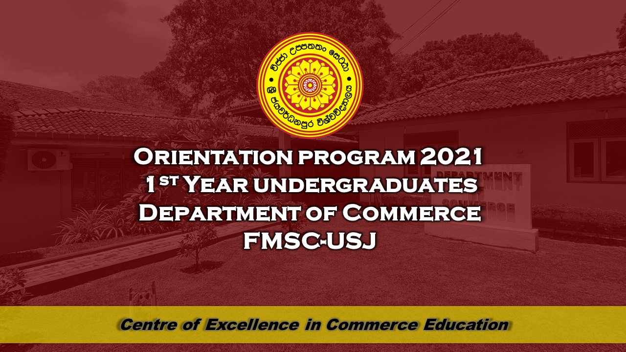 Orientation Program 2021 – 1st Year Undergraduates of the Department