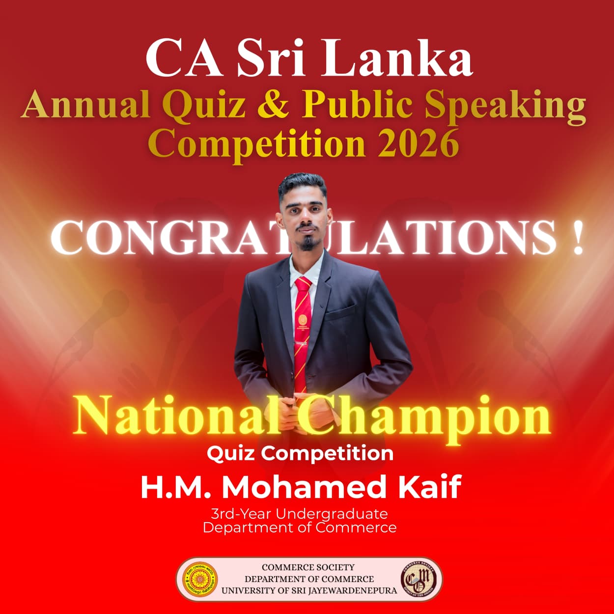 BCom Undergraduate Becomes the National Champion at ICASL BCom Undergraduate Becomes the National Champion at ICASL