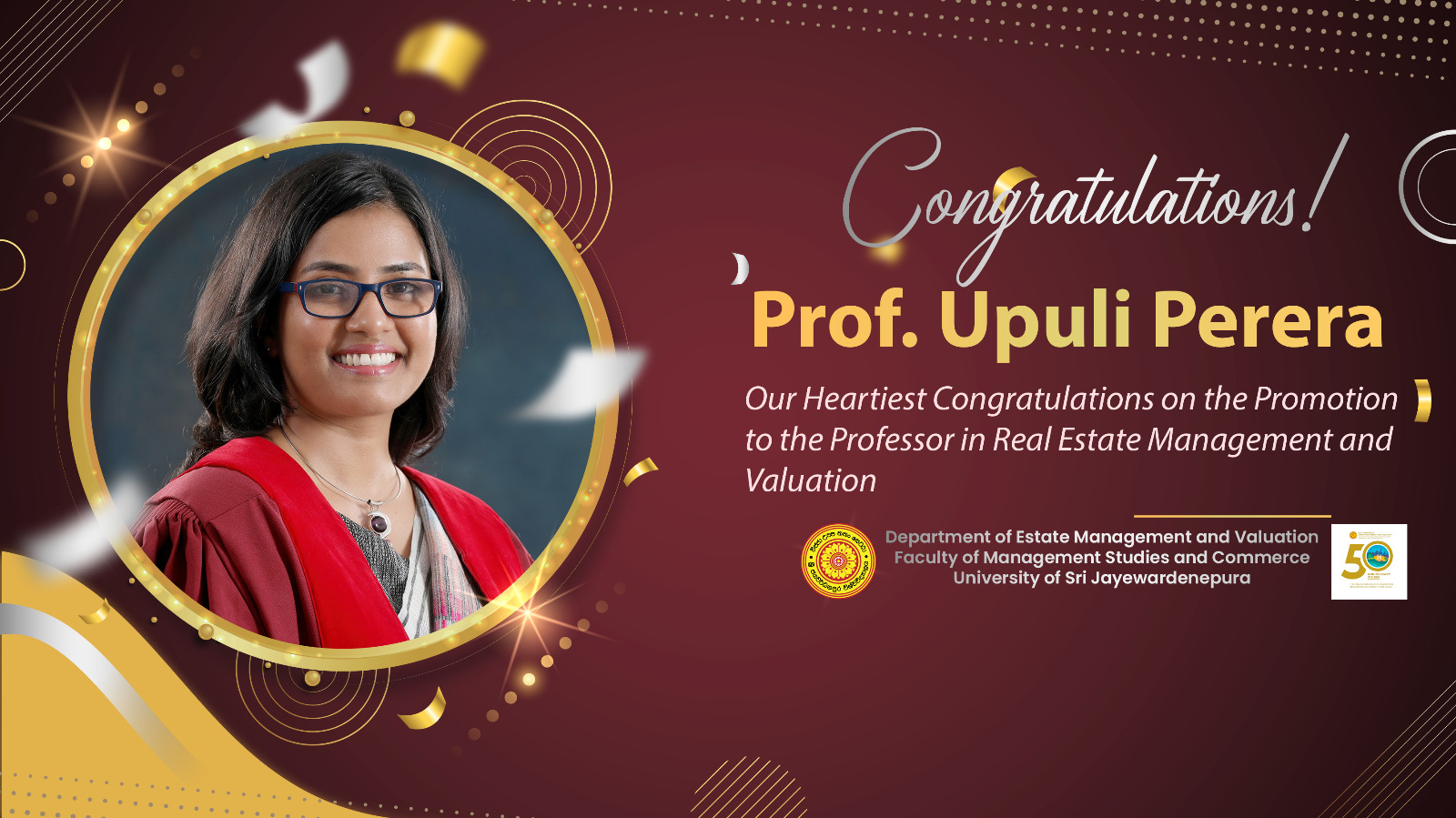 Congratulations on the promotion to the position of Professor! Congratulations on the promotion to the position of Professor!