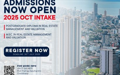 Applications Open for October 2025 Intake: Postgraduate Programmes in Real Estate Management and Valuation