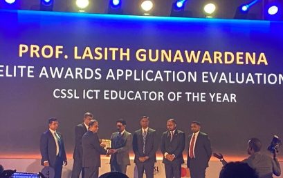 Professor Lasith Gunawardena Recognized as CSSL ICT Educator of the Year 2023
