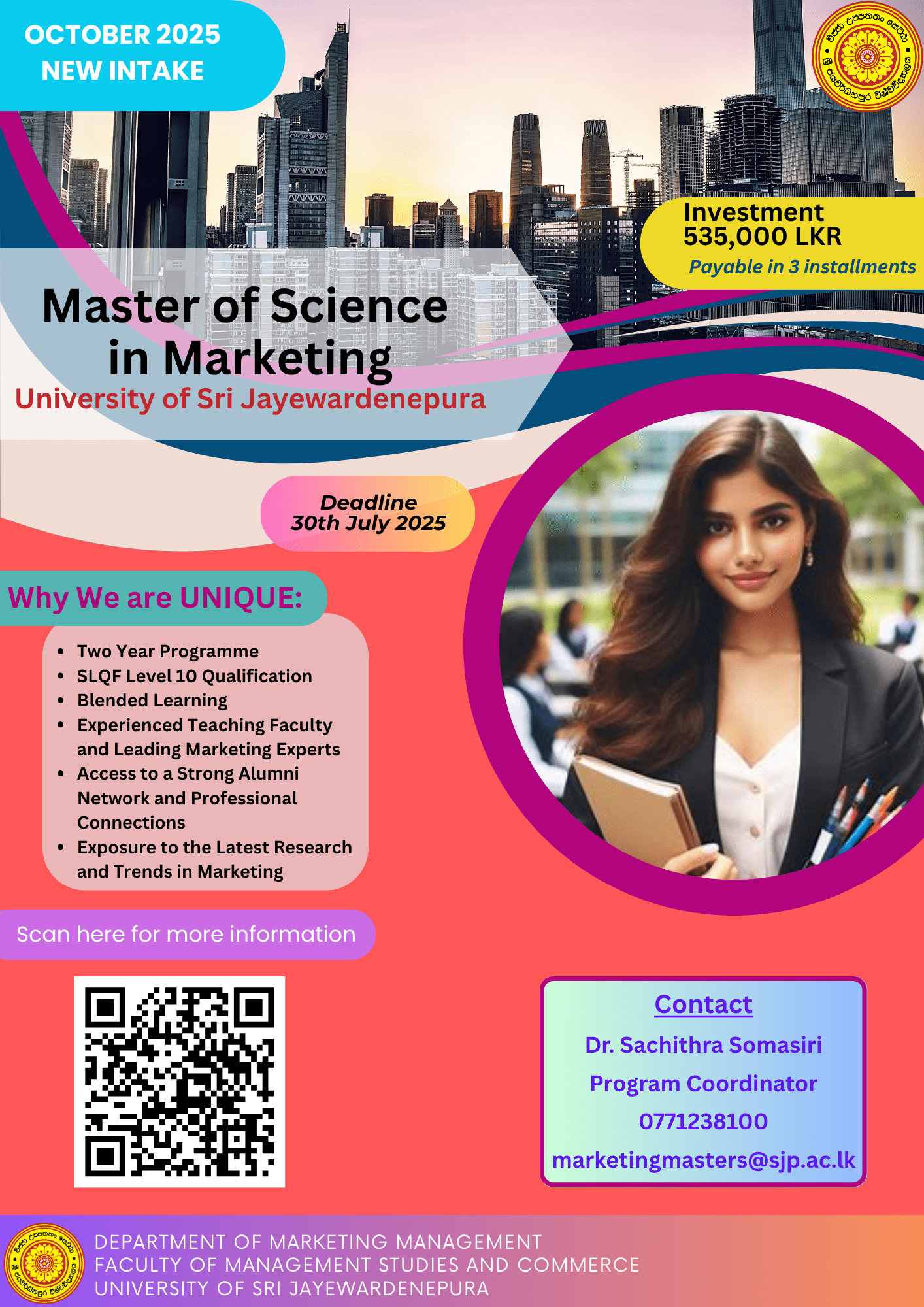 Master of Science in Marketing New Intake – October 2025