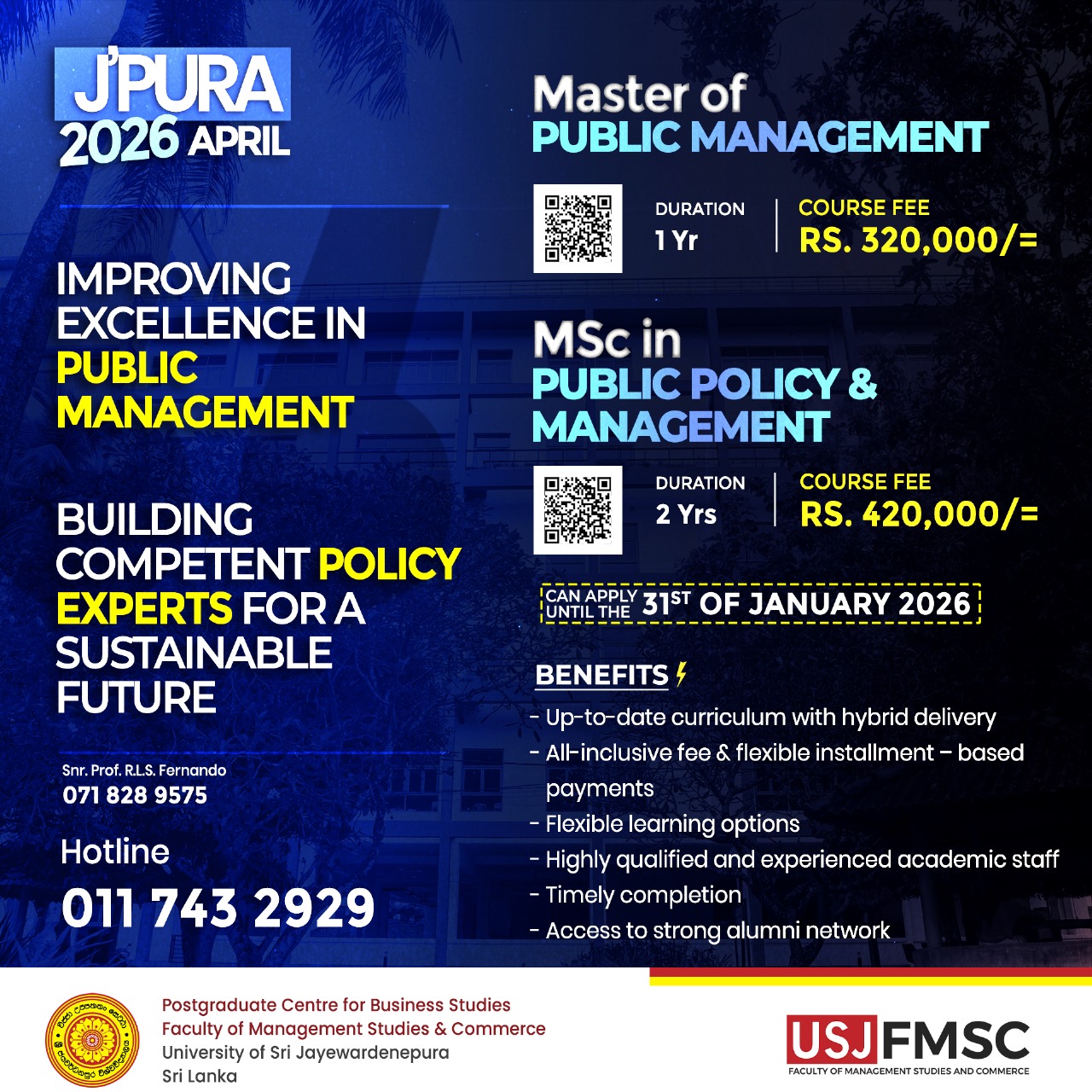 Master of Public Management & MSc. in Public Policy & Management