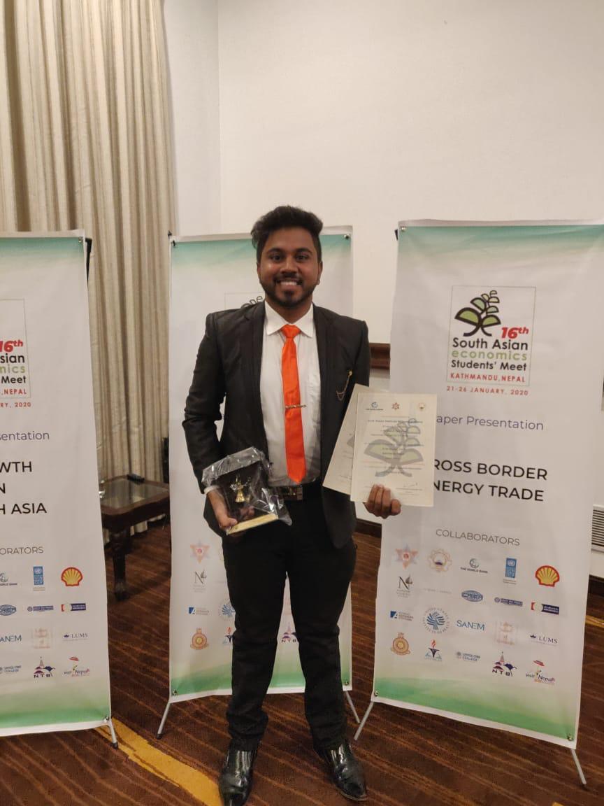 BEC Student wins Best Paper Award at SAESM 2020