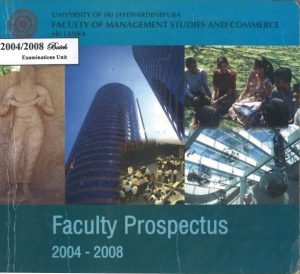Prospectus 2004 - 2008 - Faculty of Management Studies & Commerce